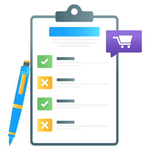 Survey List -Ecommerce Flat Gradient Vectors Pack