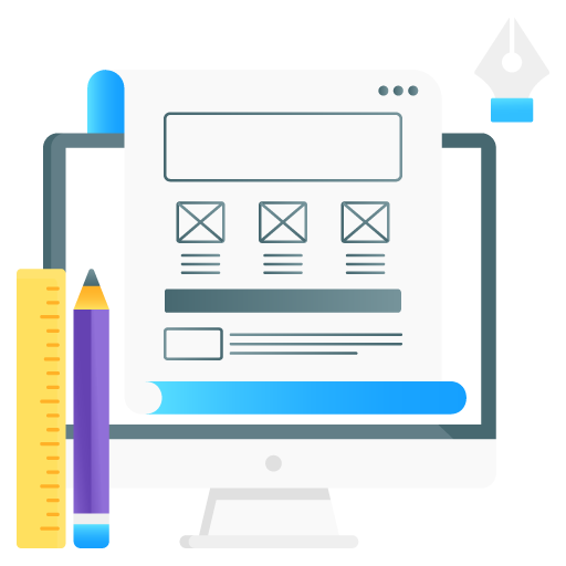 Website Blueprint -Seo and Development Flat Gradient Vectors