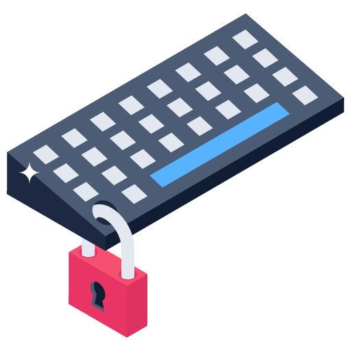 Locked Keyboard -Cyber Security Isometric Icons