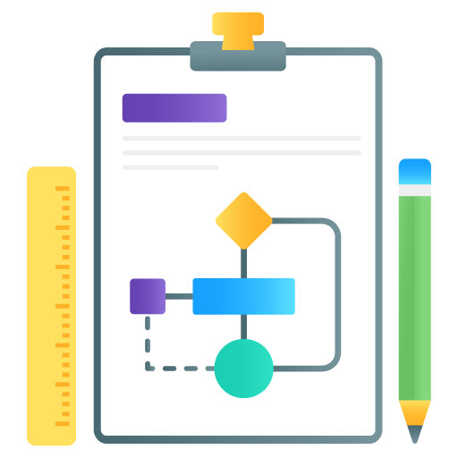 Flowchart -Business Management Flat Gradient Vectors