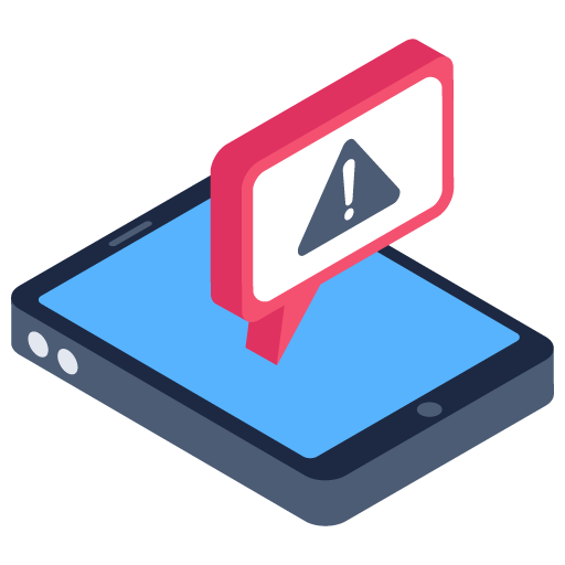 Mobile Error Notification -Cyber Security Isometric Icons