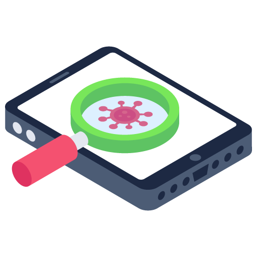 Mobile Malware Search -Cyber Security Isometric Icons