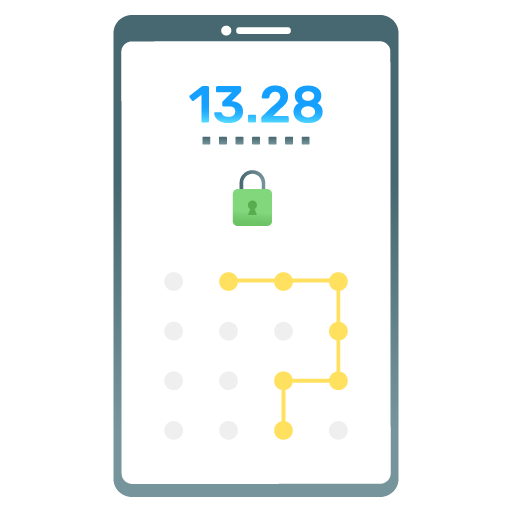 Mobile Pattern Lock -App Development Flat Gradient Vectors