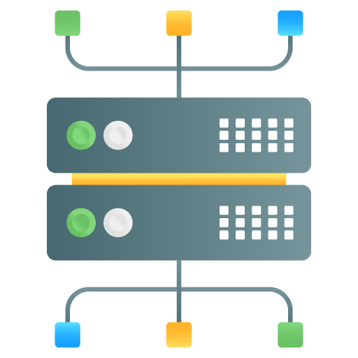 Data Network -Web Hosting and Data Analytics Flat Gradie