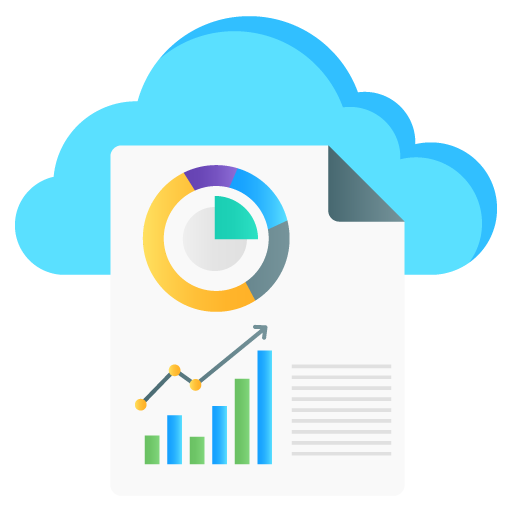 Cloud Reporting -Web Hosting and Data Analytics Flat Gra