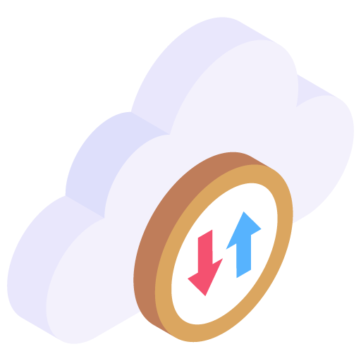 Cloud Data Transferring -Cyber Security Isometric Icons