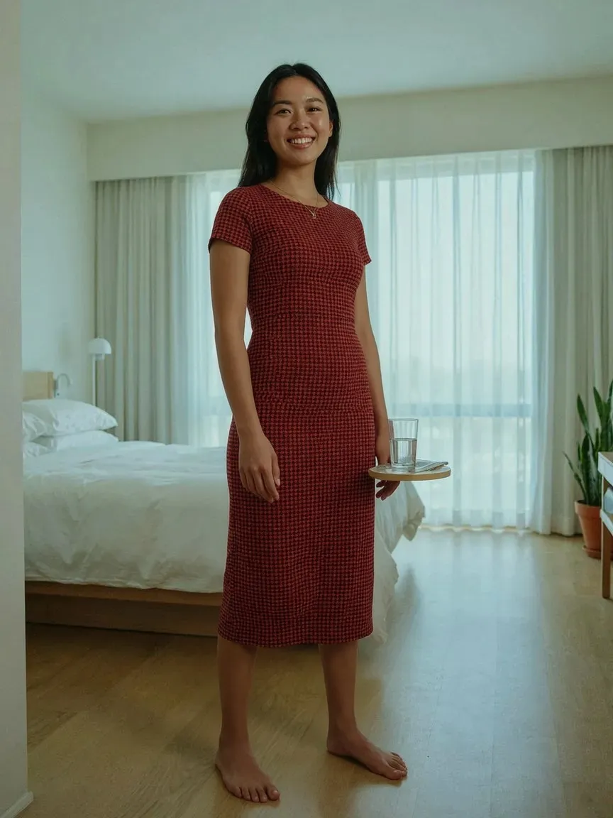 AI virtual try-on — Midi Dress