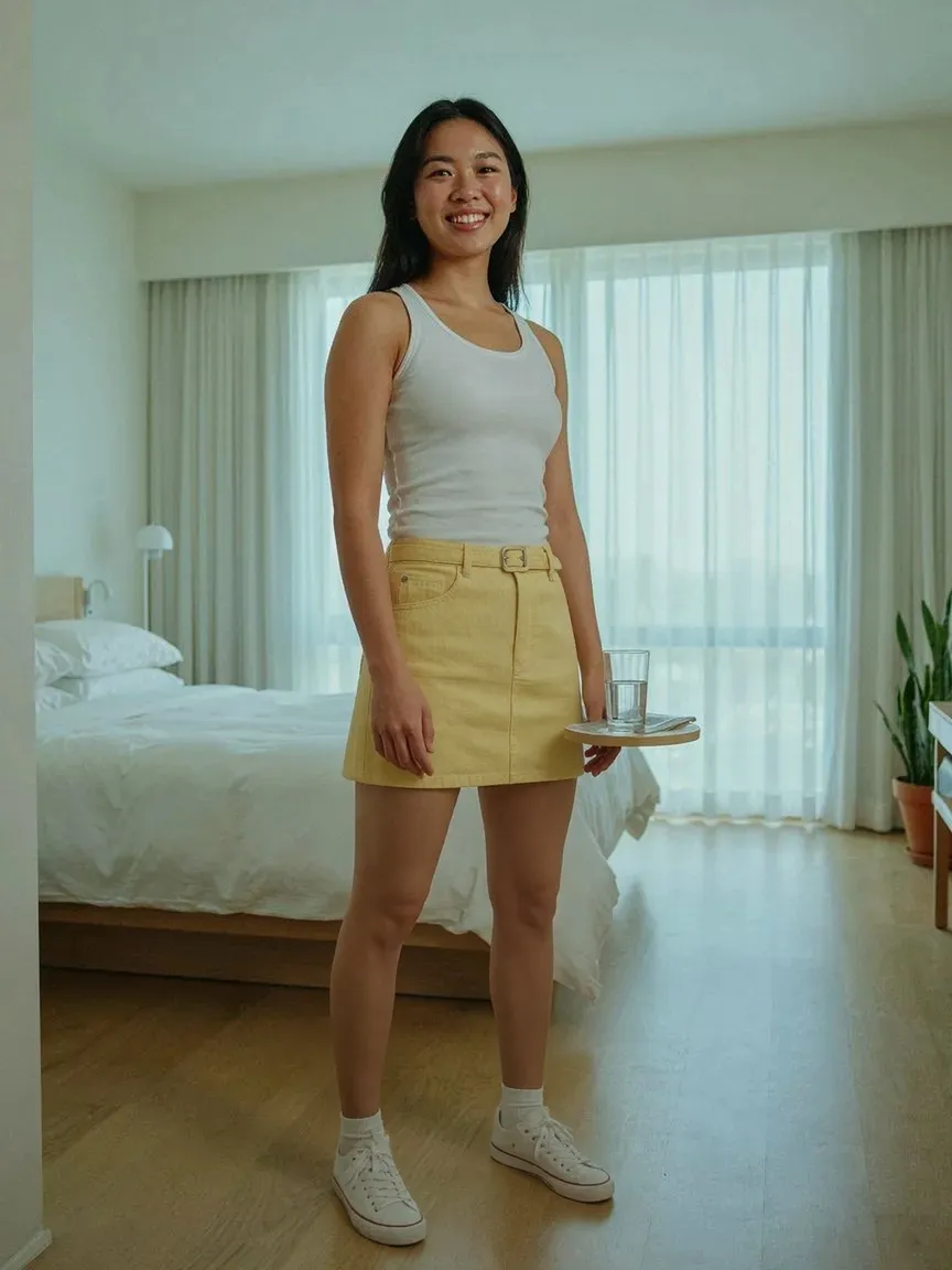 AI virtual try-on — Denim Shorts