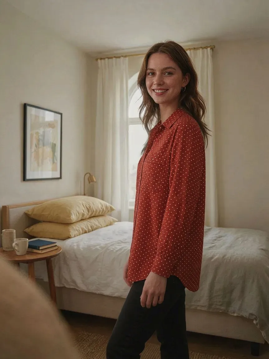 AI virtual try-on — Flannel Shirt