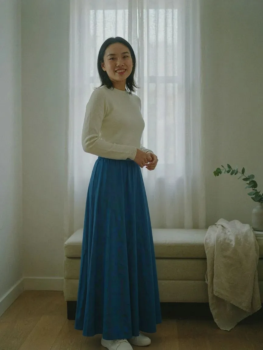 AI virtual try-on — Maxi Skirt