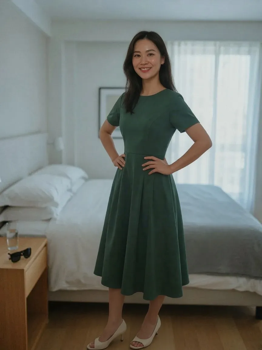 AI virtual try-on — Midi Dress