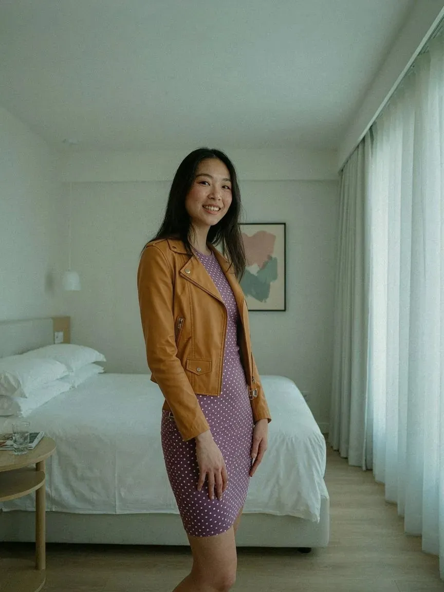 AI virtual try-on — Leather Jacket