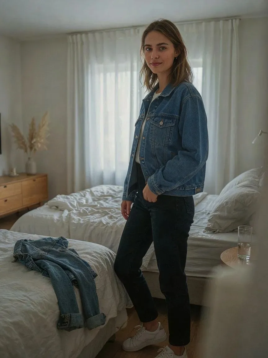AI virtual try-on — Denim Jacket