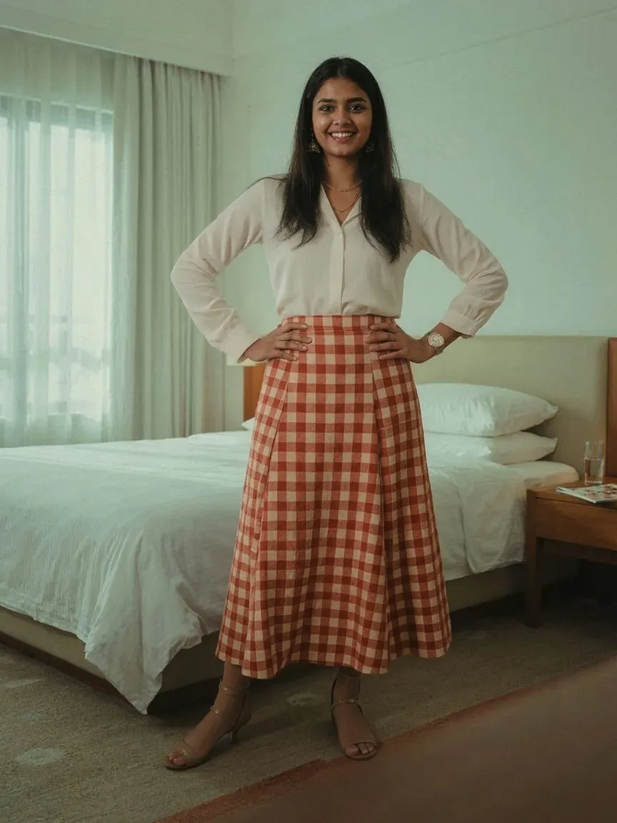 AI virtual try-on — Midi Skirt