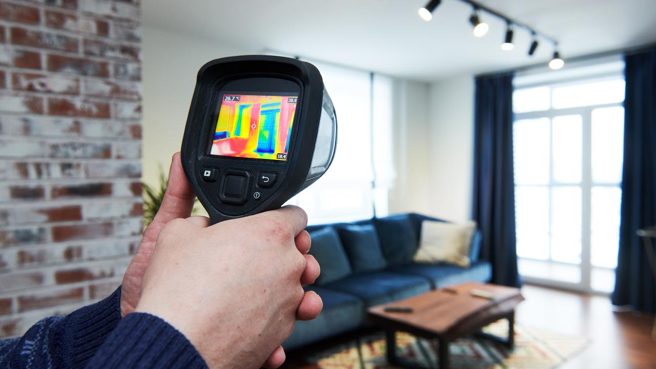 Kamera termowizyjna sprawdza mieszkanie w stylu loft wenwątrz