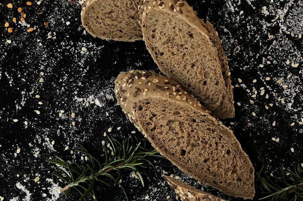 Baguette bread, whole grain photo