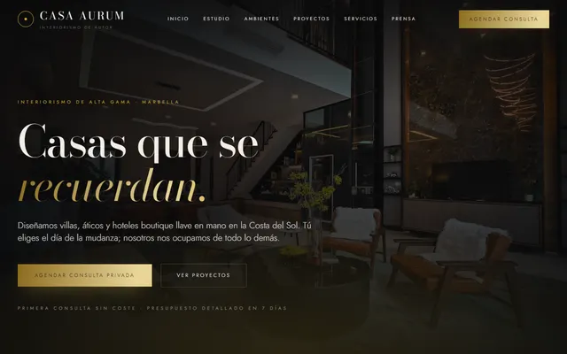 Casa Aurum — Interiorismo de Lujo