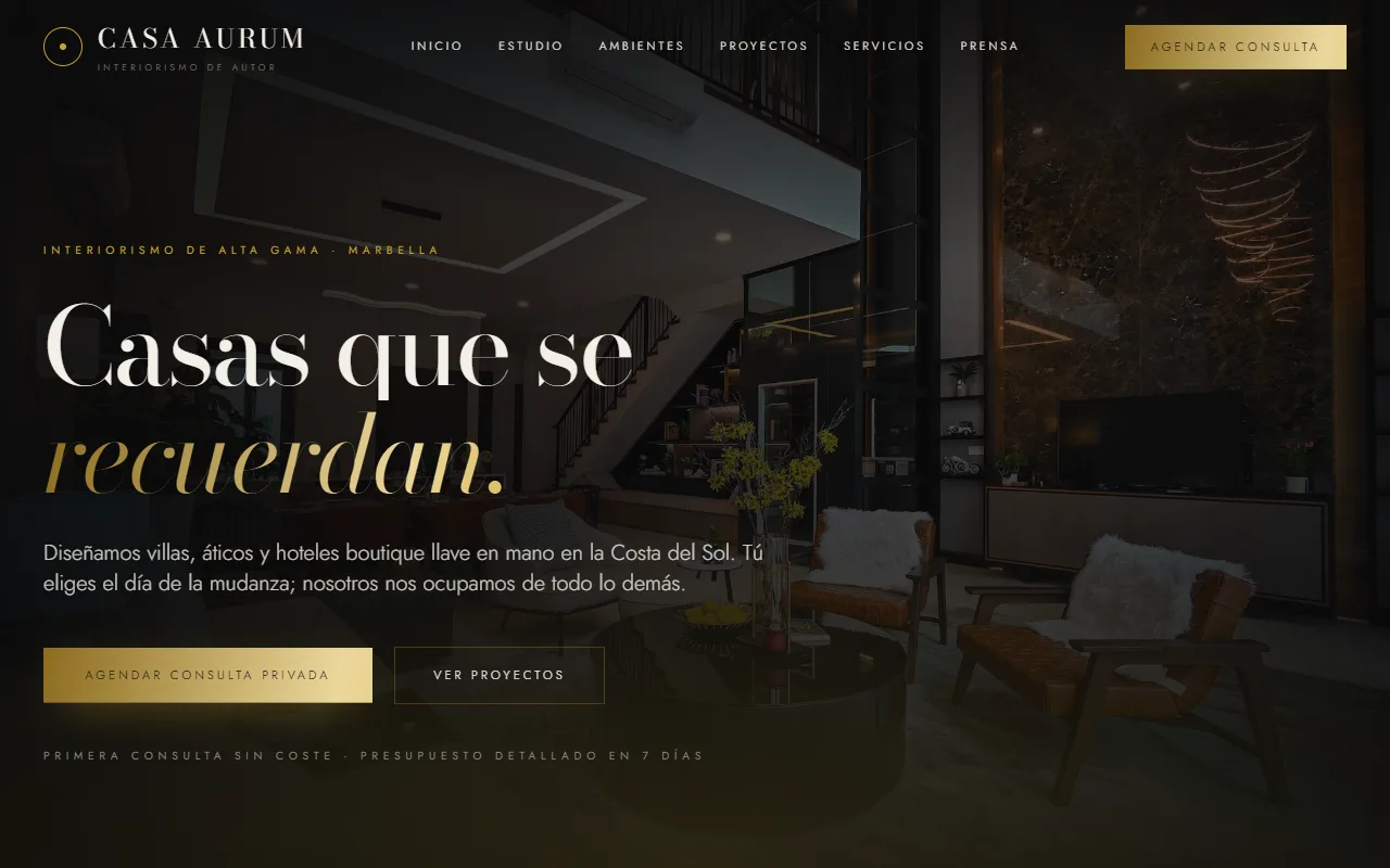 Casa Aurum — Interiorismo de Lujo