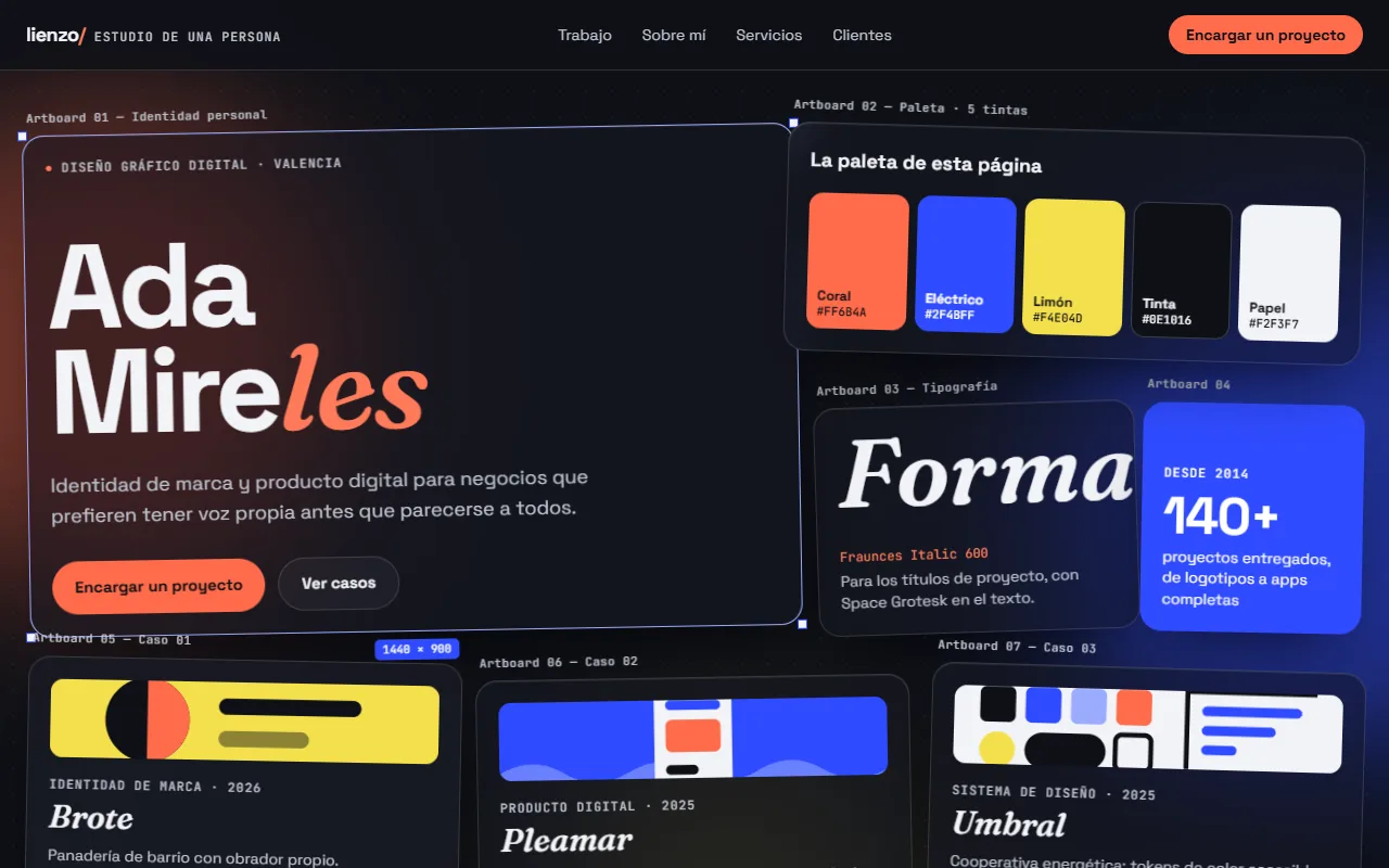 Lienzo — portfolio de diseñadora gráfica digital