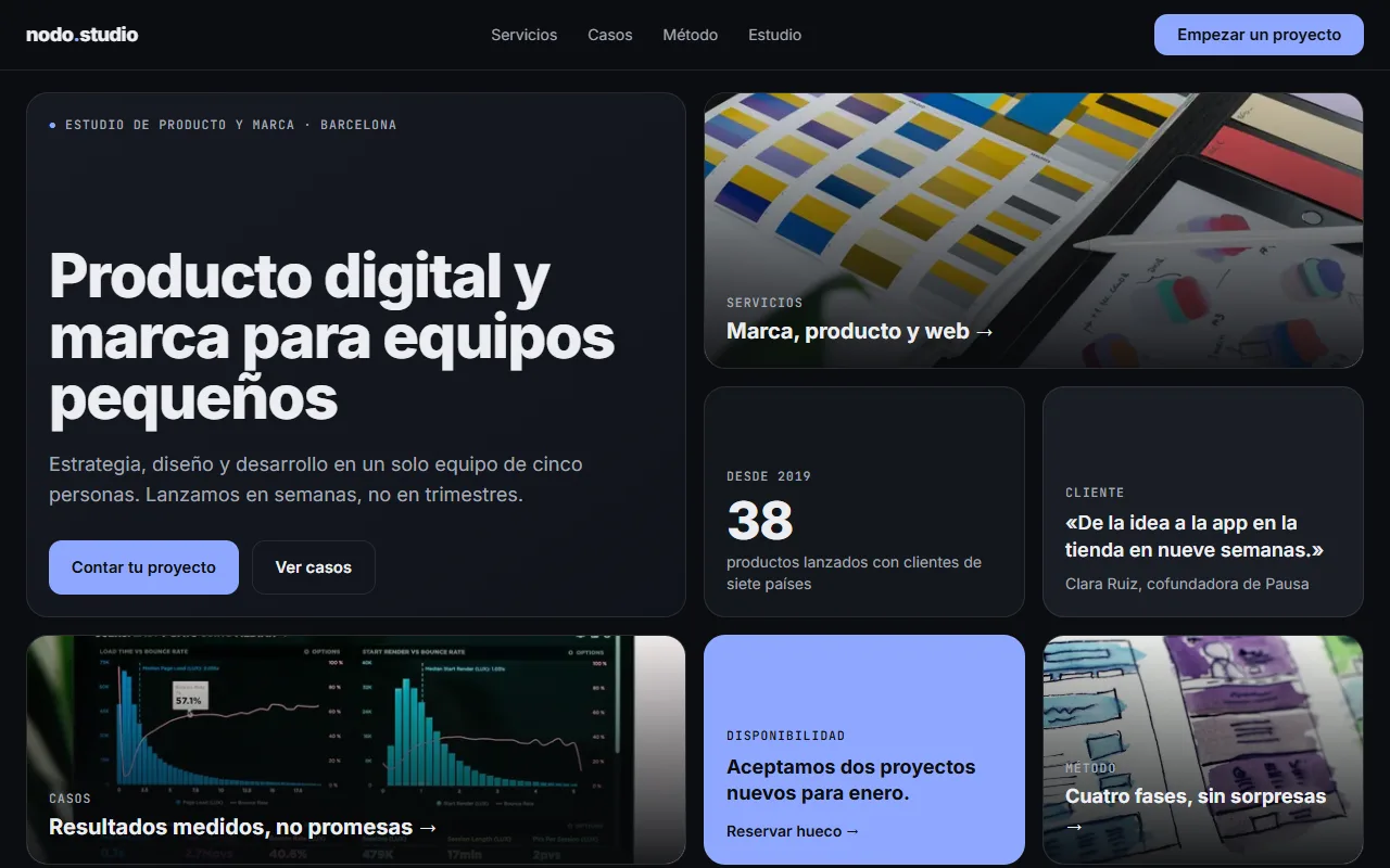 Nodo Studio — Estudio de producto y marca