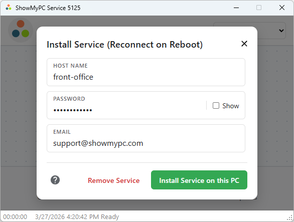 ShowMyPC Install Service