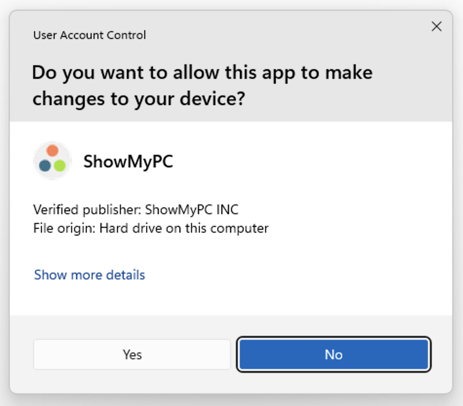 UAC Prompt Screenshot