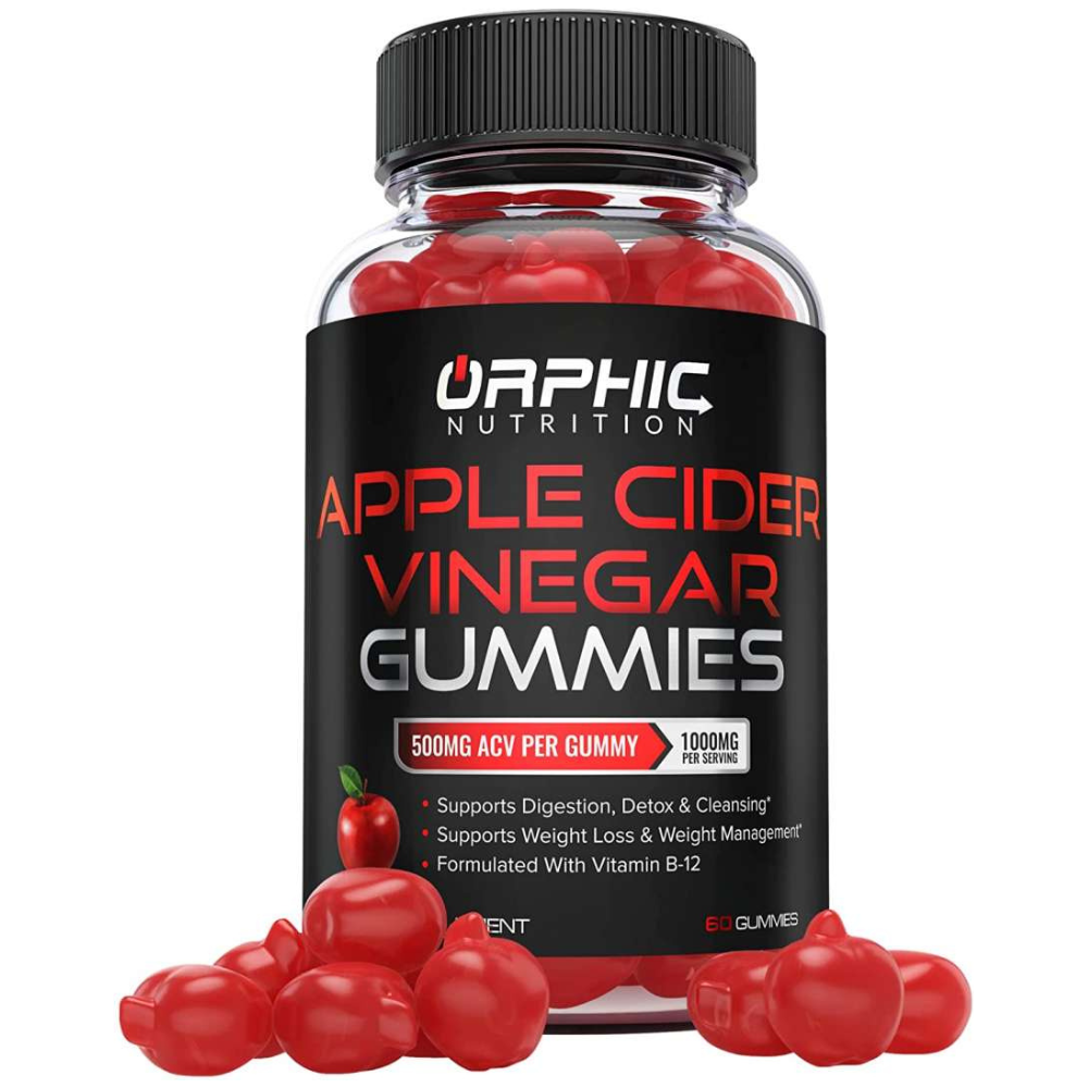 black container with red gummies in front of it