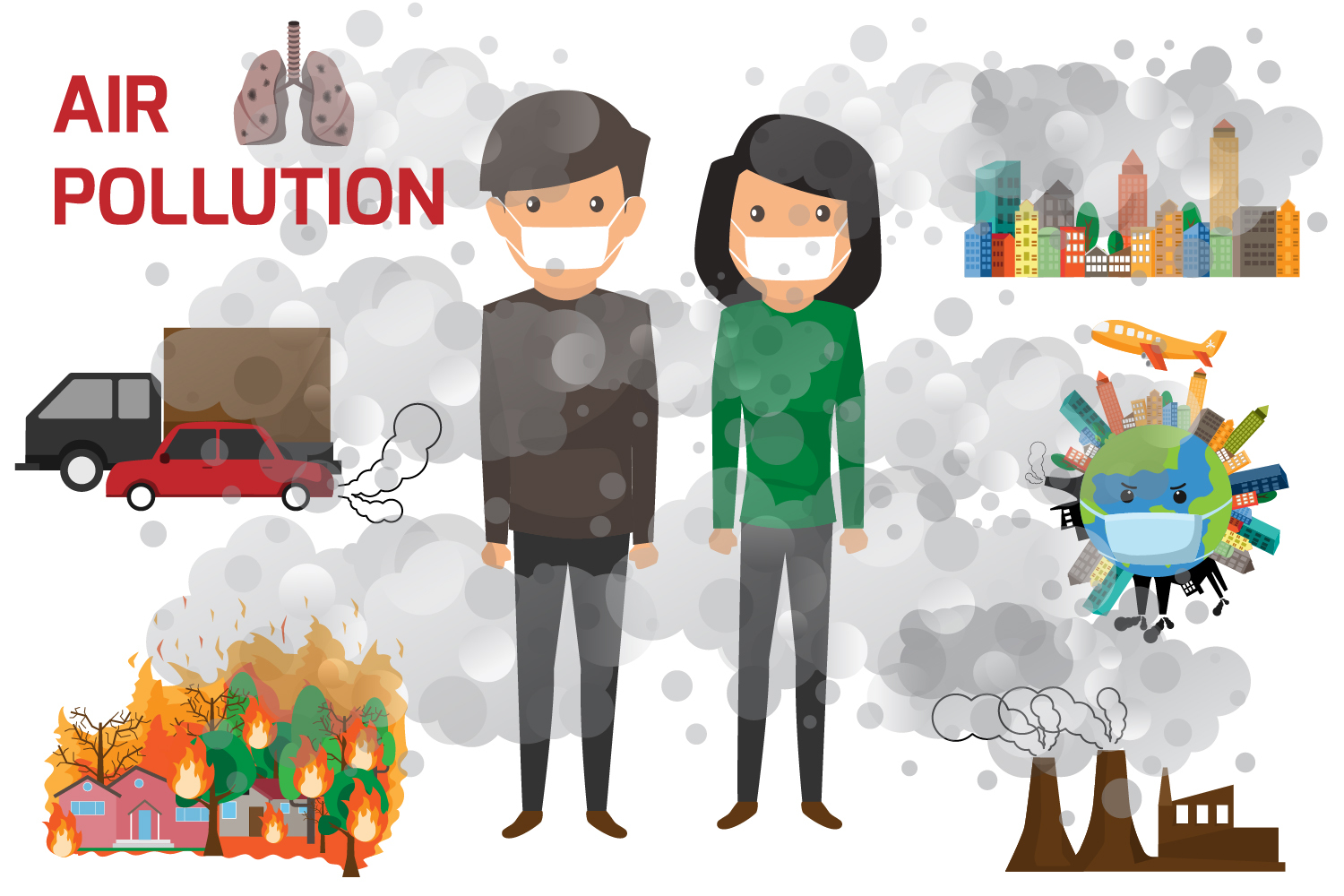 Air pollution illustration