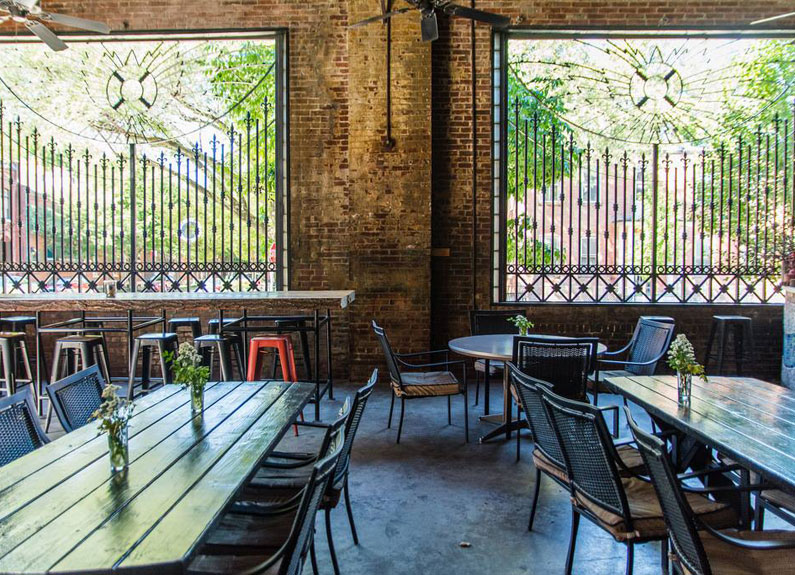 the interior of bluewood brewing on cherokee street