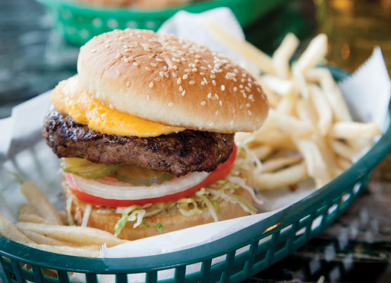 cheeseburger from Dooley's Beef-N-Brew House in Midtown