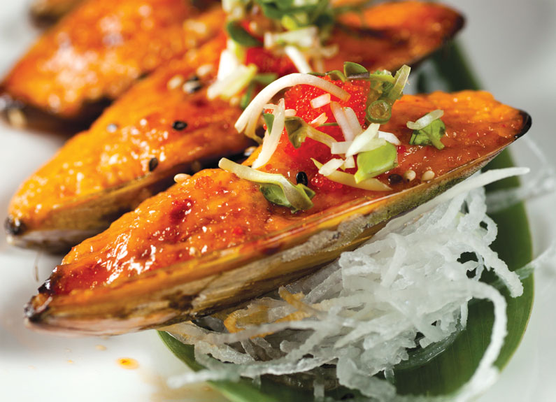 Spicy baked New Zealand mussels at Kabuki Sushi & Fusion in Ballwin