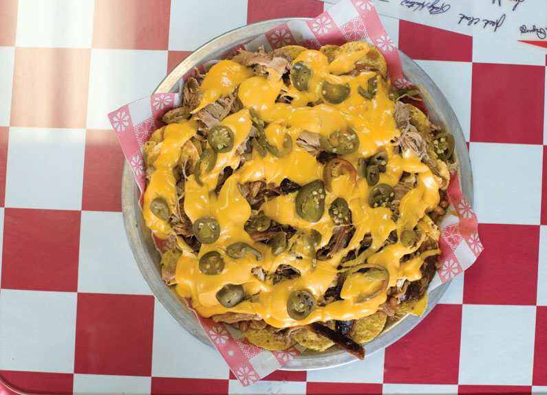 Nachos with pulled pork and jalepeños at Stumpy’s in St. Peters