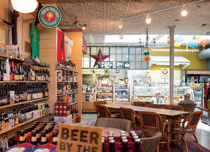 an empty table at the salume beddu lunch counter at parker's table in st. louis