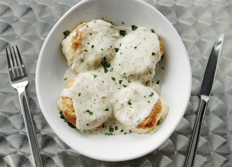 The Terrace View’s biscuits and gravy with duck sausage.