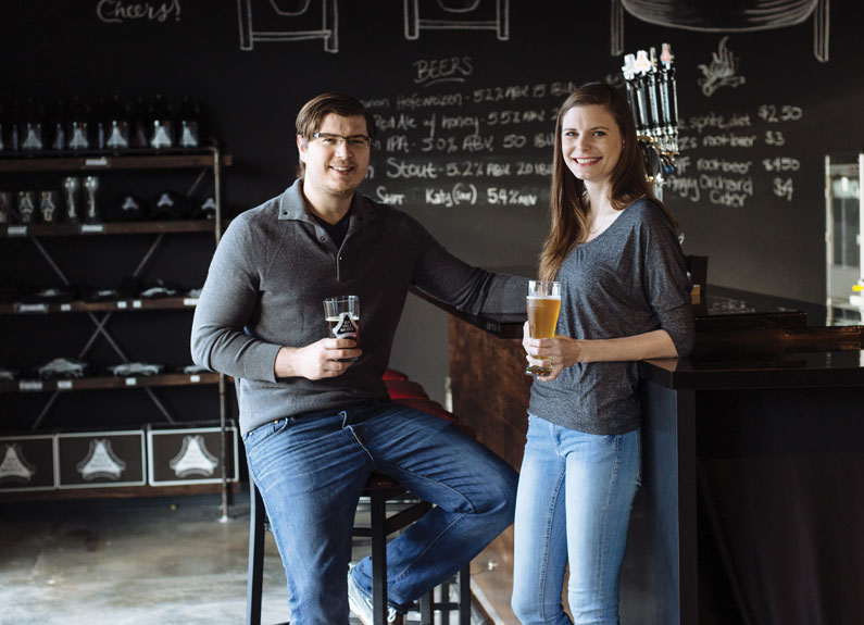 Ryan and Lindsay Sherring at Six Mile Bridge Beer