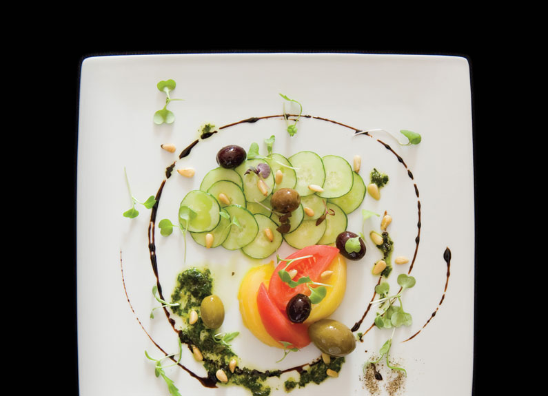 salad of tomatoes at five bistro on the hill