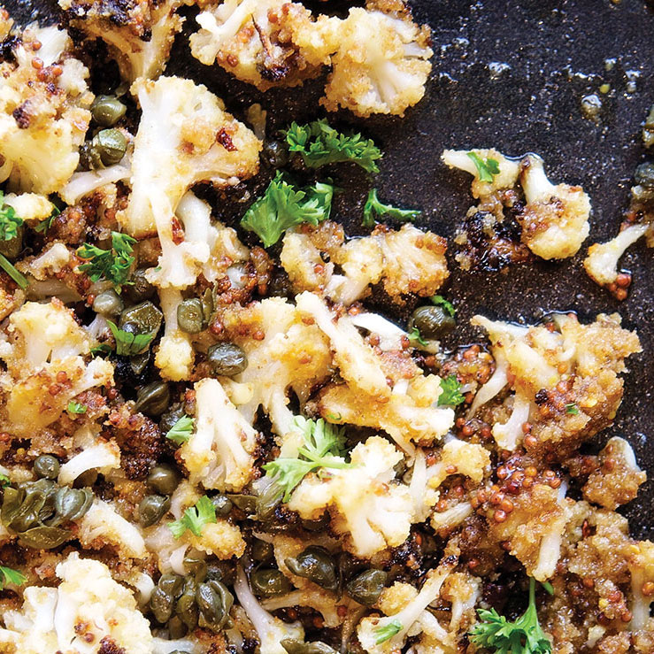 roasted Cauliflower with Mustard Brown Butter