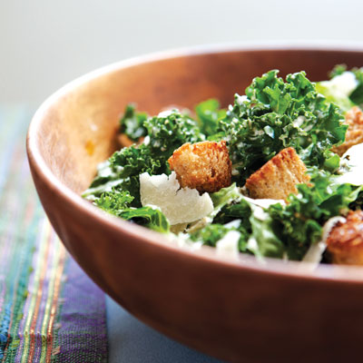 vegetarian kale caesar salad