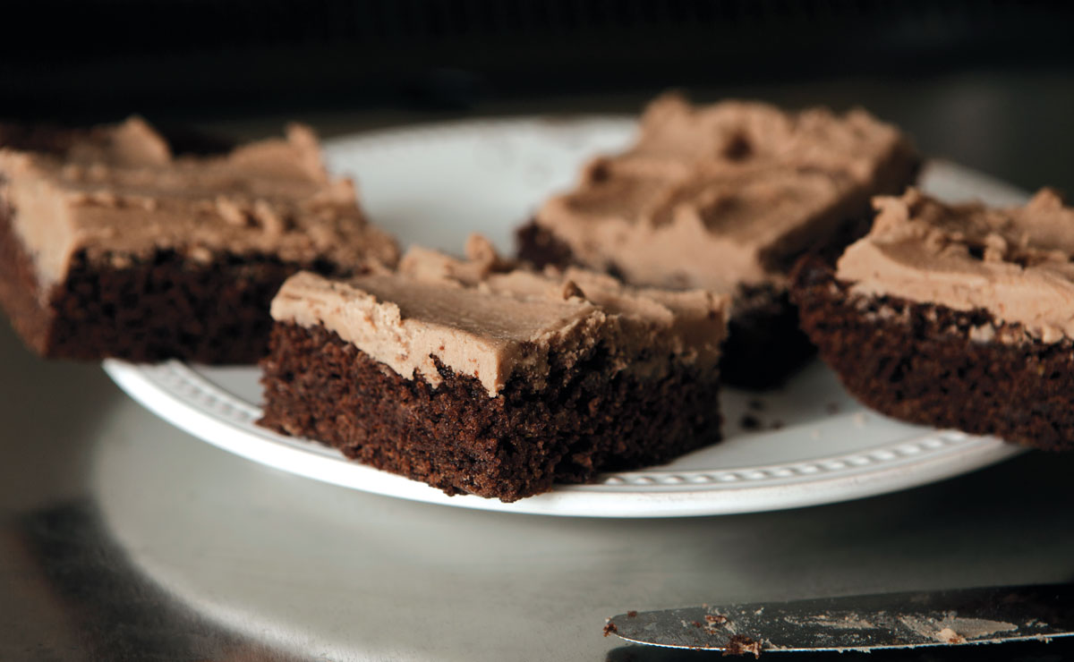 brownies with goat milk frosting