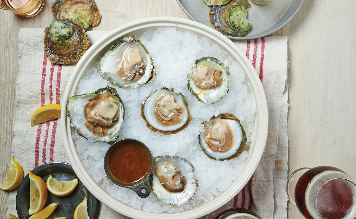 Bridge Tap House's Raw Oysters with Champagne Vinegar-beer Mignonette  