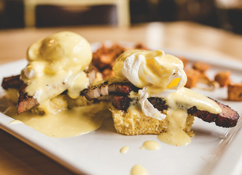 cornbread benedict from egg