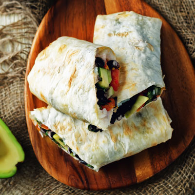 black bean burritos