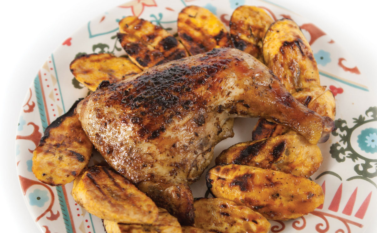 Grilled Jerk Chicken and Plantains 