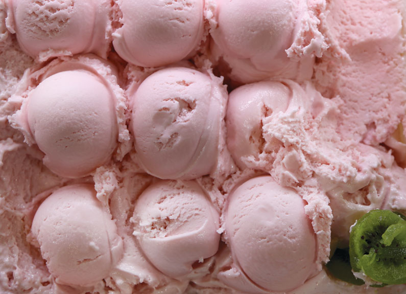 rose petal ice cream at the taco & ice cream joint