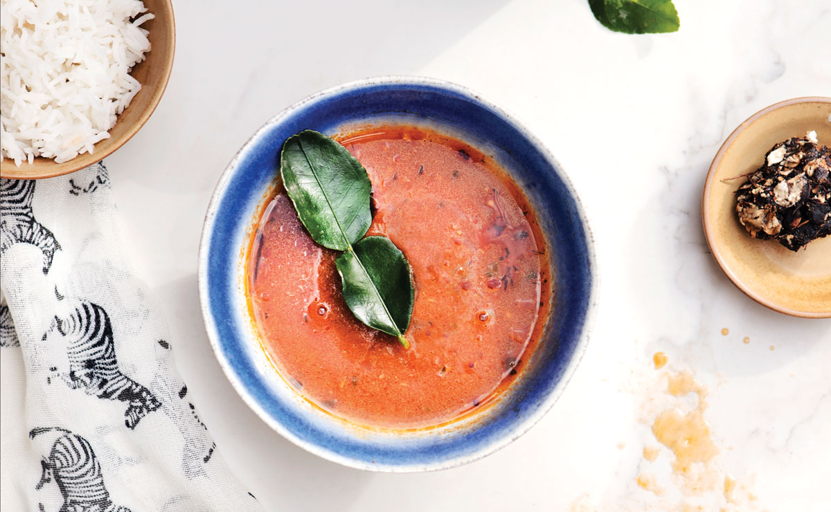 Rasam, a spicy south indian tomato soup