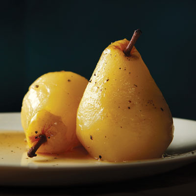 spiced poached pears