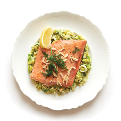 Salmon and Creamed Leeks