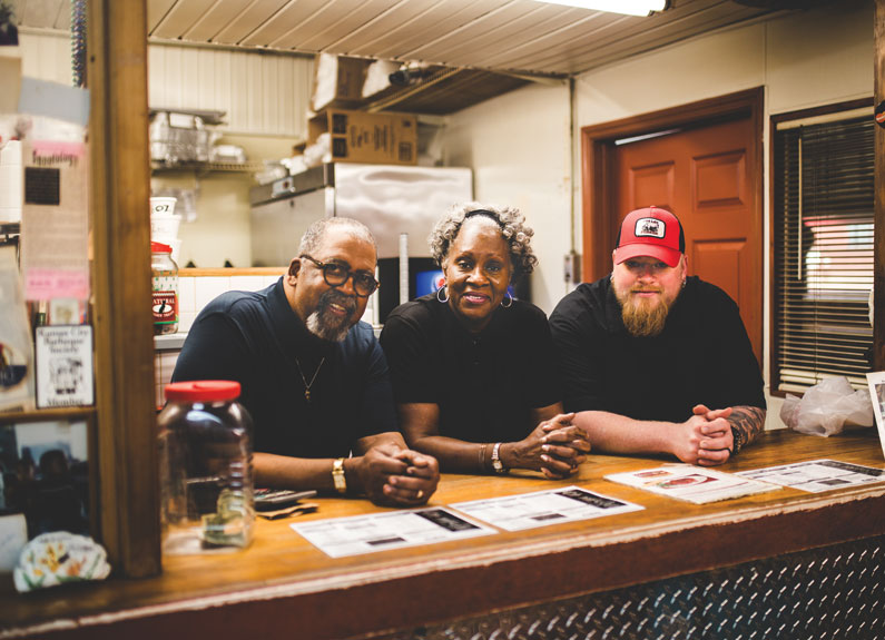 from left, smoki o’s otis and earline walker and beast craft bbq’s david sandusky 