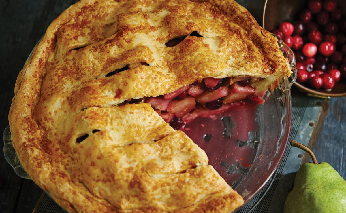 Pear Cranberry Cardamom Pie