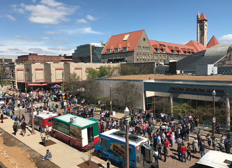 aerial view of lupulin carnival at union station in st. louis